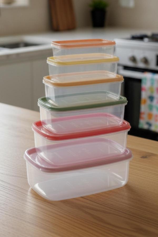 6’lı Renkli Saklama Kabı Seti 3 lt Mutfak Düzenleyici - Image 1