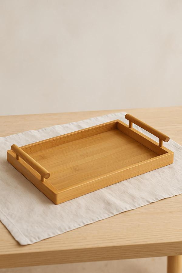 Küçük Bambu Dikdörtgen Servis Tepsisi 23,5×35 cm - Image 1