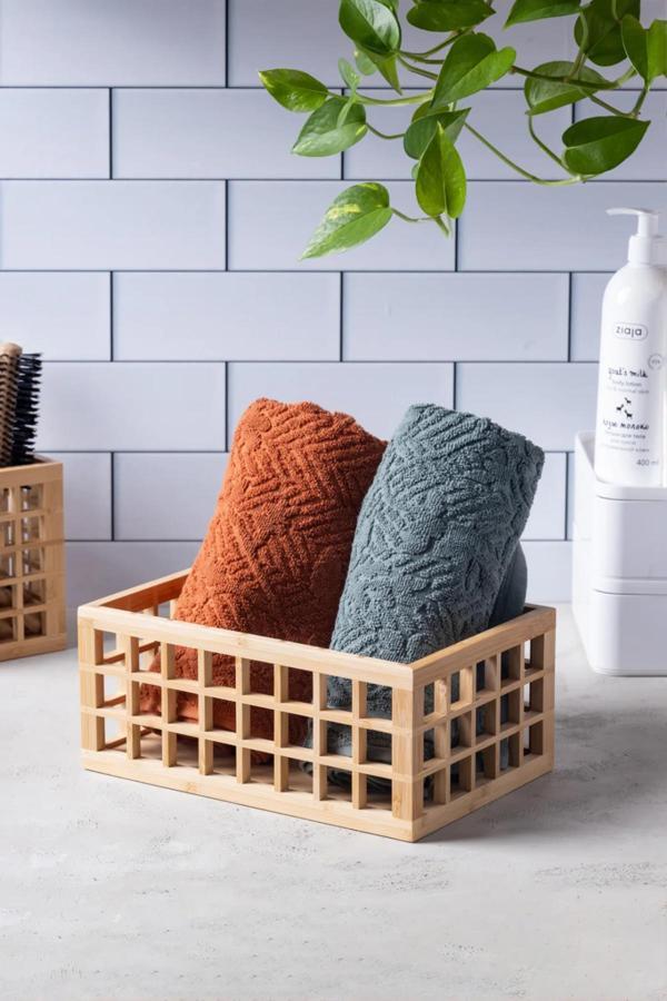 Bambu Organizer Büyük Dolap İçi Düzenleyici Sepet 18x26 cm - Image 1