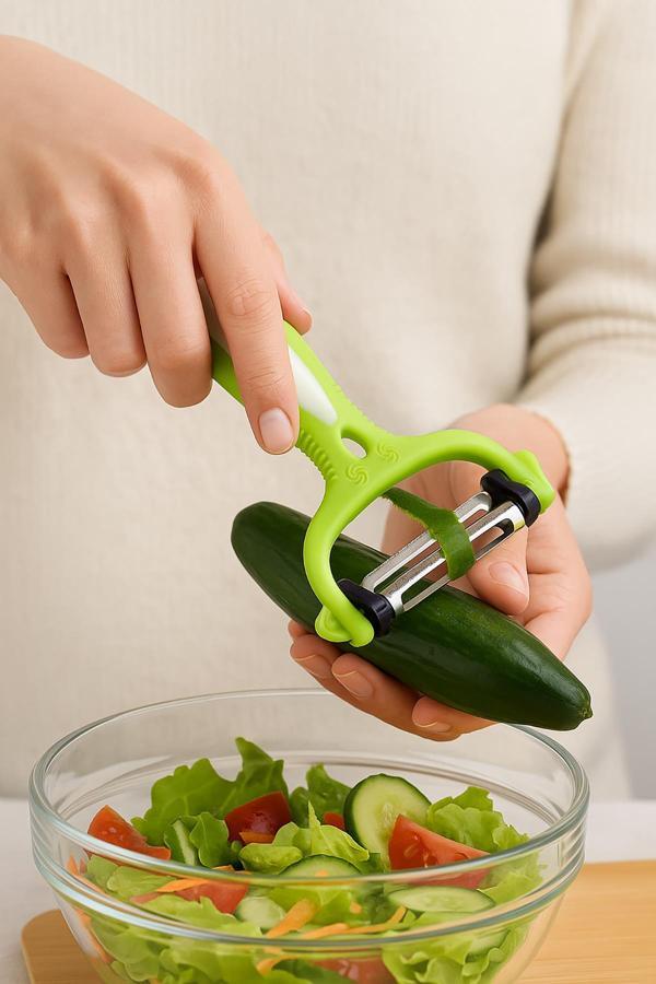 3 Başlıklı Plastik Soyacak Yeşil - Image 1