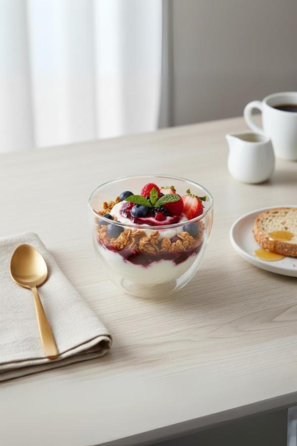 Çift Cidarlı Cam Kase 250 ml 10 cm - Image 1