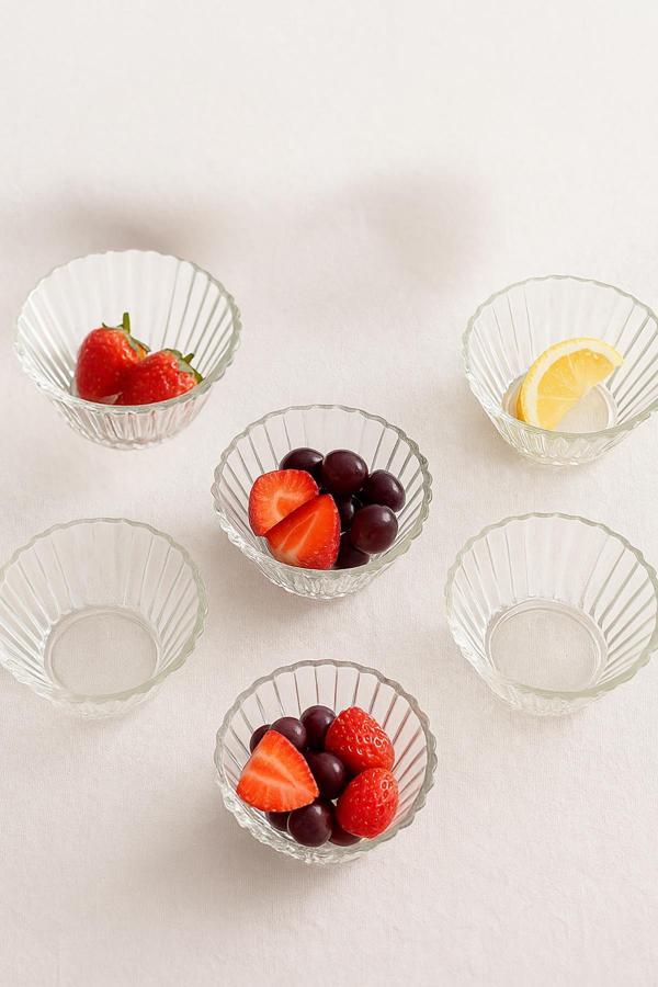 6’lı Cam Desenli Çerezlik Kase Seti 150 ml - Image 1