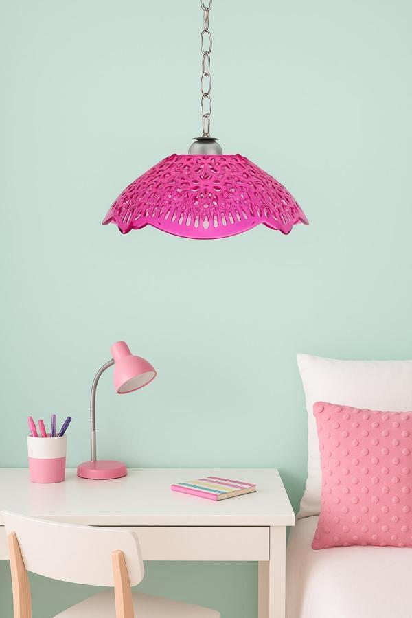 Pembe Akrilik Avize Modern Dekoratif Aydınlatma 35x35x12 cm - Image 1