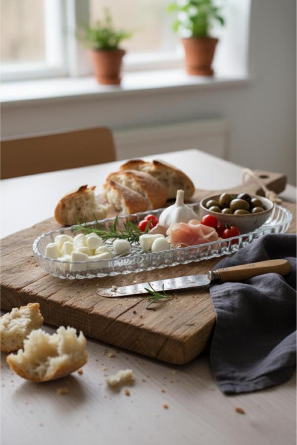 Cam Balık Sırtı Baton Sunum Tabağı 28 cm - Image 1