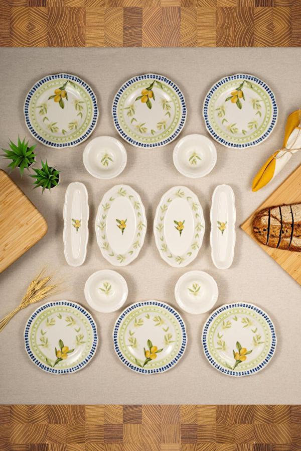 Fecra 14 Parça Casa Limone Kahvaltı Takımı - Image 1