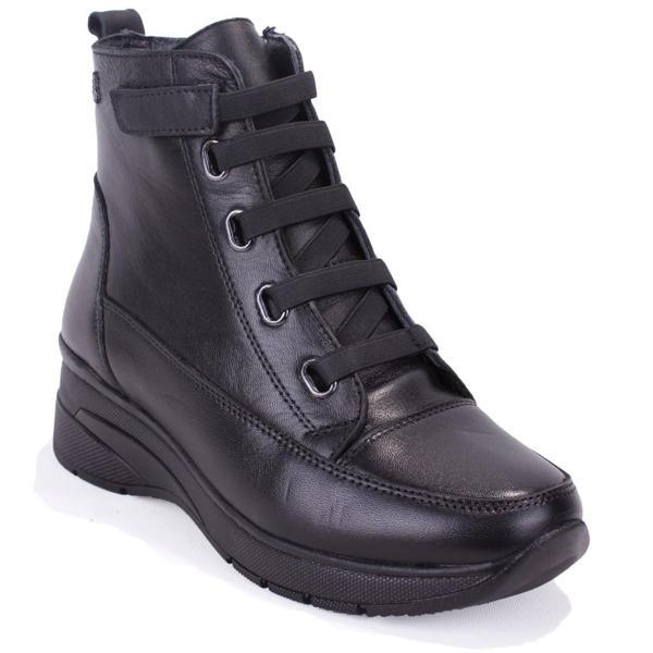 Dagoster DZA07-13091527 Siyah Günlük Düz Taban Deri Kadın Bot - Image 1