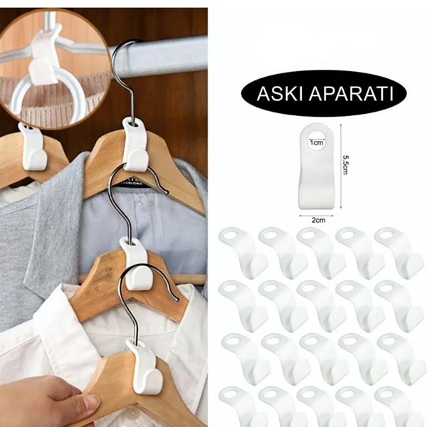 Mucit Home 10 Adet Dolap Içi Düzenleyici  Giysi Askı Kancası Askı Çoklayıcı - Image 1