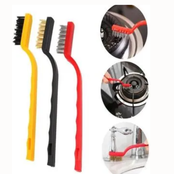 Mucit Home  3'lü Yağ Temizleme Fırçası – Ocak, Fırın, Mangal, Airfryer ve Izgara Temizliği İçin - Image 1