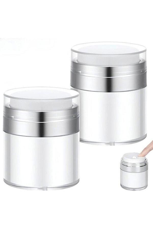 Mucit Home 2 Adet Şeffaf Krem Kutusu Doldurulabilir Pompalı Boş Krem Vücut Yağı Saklama Kutusu Cilt Bakım Seti - Image 1