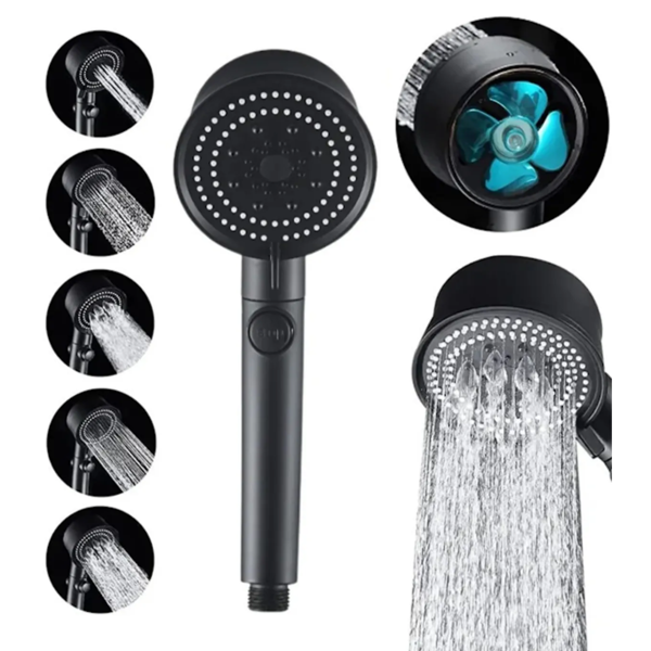 Mucit Home   Turbo Pervaneli Su Tasarruflu Basınçlı El Duşu Tazyikli Fiskiye Duş Başlık - Image 1