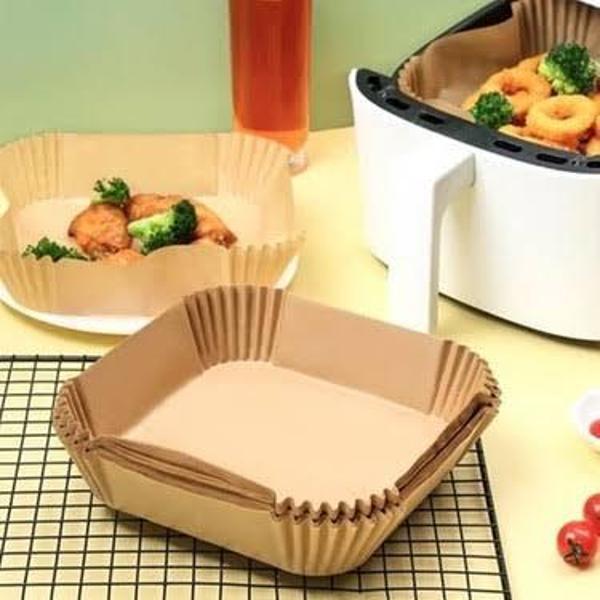 Mucit Home  Air Fryer Pişirme Kağıdı Tek Kullanımlık Hava Fritöz Yağ Geçirmez Yapışmaz  50 adet - Image 1
