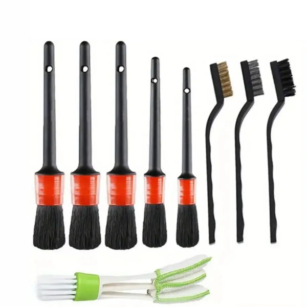 Mucit Home  Oto Detay Fırça Seti – Araba İçi Dışı ve Klima Temizleme için Farklı Ebatlar - Image 1
