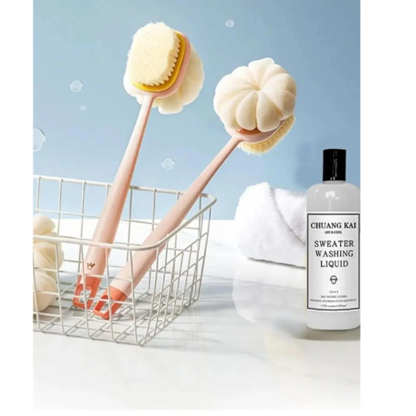 Mucit Home 2'si 1 Arada Kıl Ve Lif Kabağı iİe Duş Vücut Fırçası Uzun Saplı Sırt Fırçası-1 ADET  - Image 1