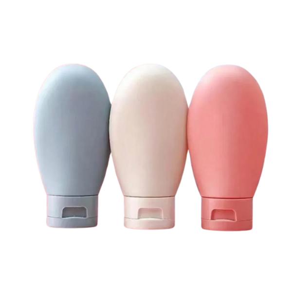 Mucit Home 3'lü Doldurulabilir Çantalı Seyahat Tipi Şişe Seti | Boş Krem Şişesi 60ml - Image 1