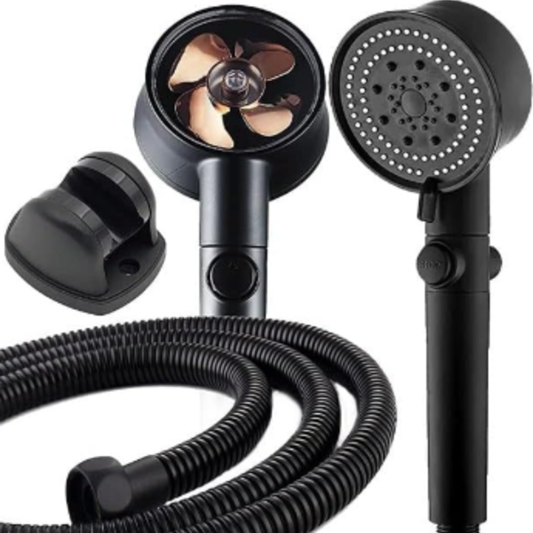 Mucit Home   Turbo Pervaneli 5 Fonksiyonlu Duş Seti - Masaj Fırçalı Duş Başlığı ve 150 cm Hortum - Image 1