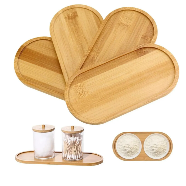 Mucit Home   Bambu Oval Sunum Ve Servis Tepsisi - Ahşap Tepsi - Yağdanlık Altlığı - Image 1