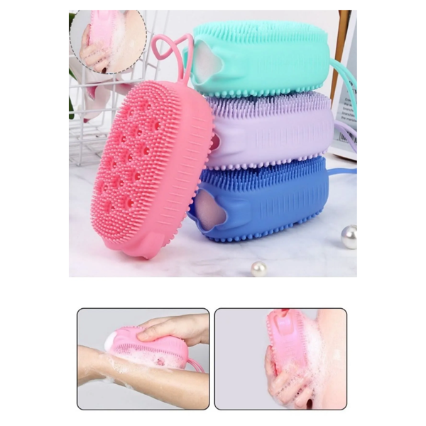 Mucit Home  Silikon Hazneli Duş Lifi – Masajlı ve Yumuşak Kese - Image 1