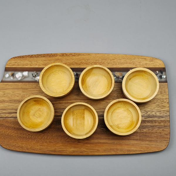 Mucit Home  Bambu 6'lı Bambu Mini Lokumluk, Çerezlik, Sosluk & Reçellik Sunum Set - Image 1