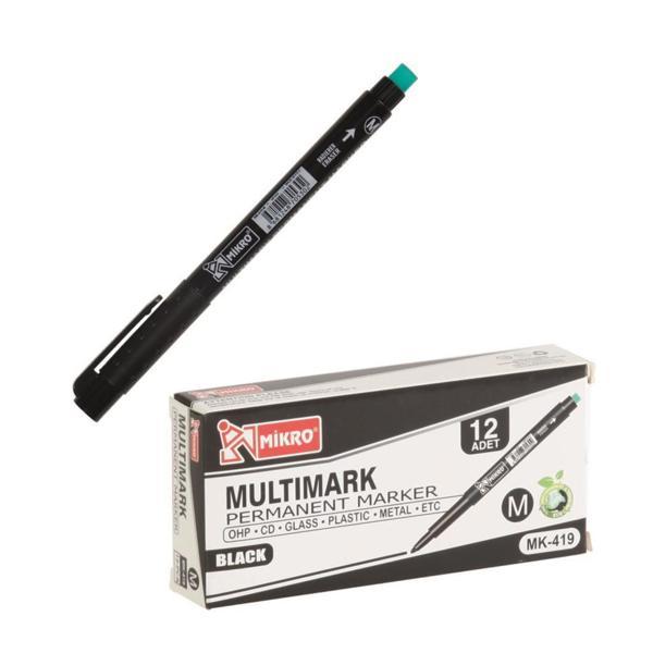 Mikro Mk-419 Asetat Kalemi M Siyah 12 Li Mk-419-Ms (1 Paket 12 Adet) - Image 1