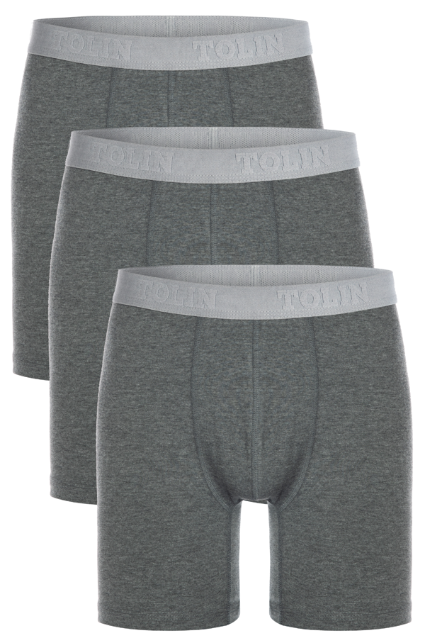 3 lü Erkek Pamuklu Likralı Esnek Uzun Boxer Seti 4197 - Image 1