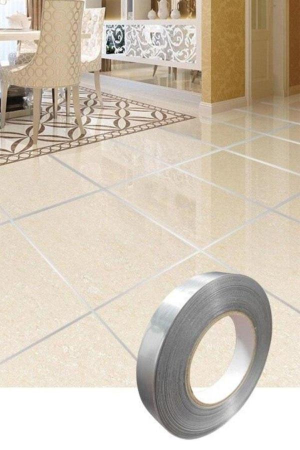 Fayans Arası Şerit Dekoratif Yapışkan Gümüş Bant Kaplama 50 mt - Image 1