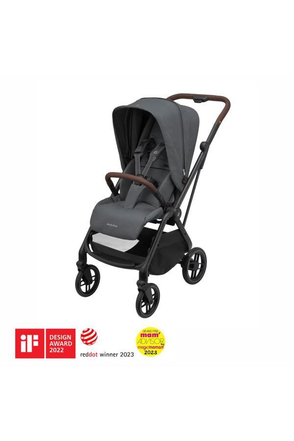 Leona 2 Çift Yönlü Uzatılabilir Sırt Desteği Tam Yatabilir Bebek Arabası Twillic Graphite - Image 1