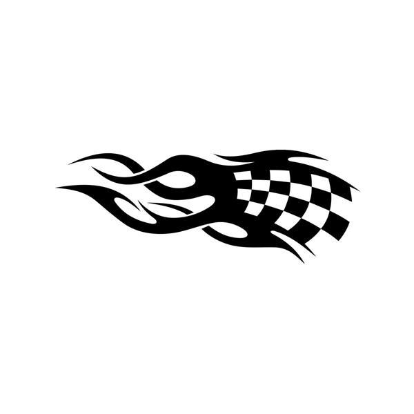 Alev Racing Sticker 17x17 Cm Siyah - Image 1