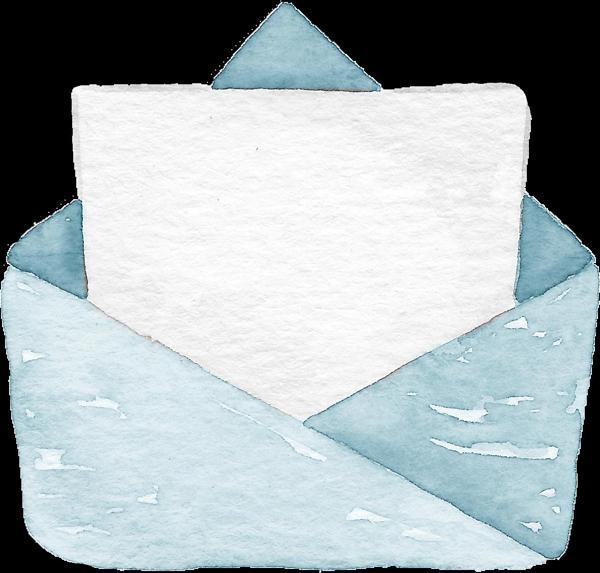 Açık Mavi Zarf Duvar Stickerı - Image 1