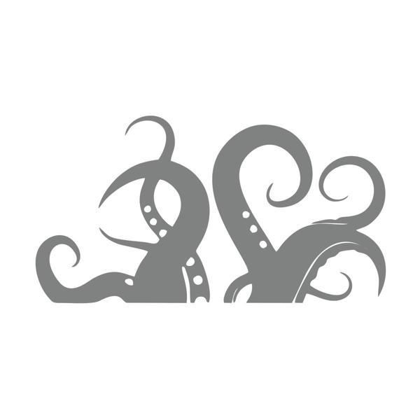 Ahtapot Kolları Sticker 17x17 Cm Gri - Image 1