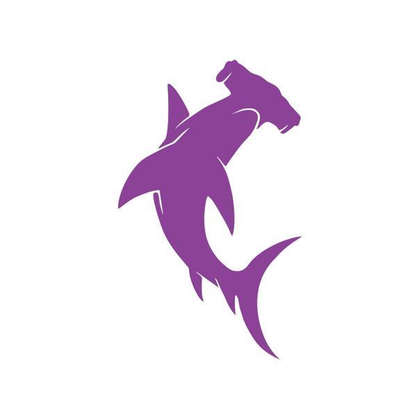 Çekiç Köpek Balığı Sticker 17x17 Cm Mor - Image 1