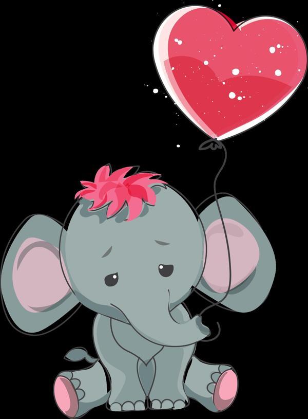 Balonlu Fil Yavrusu Duvar Stickerı - Image 1
