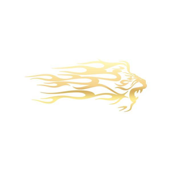 Alevli Aslan Sticker 17x17 Cm Gold - Image 1