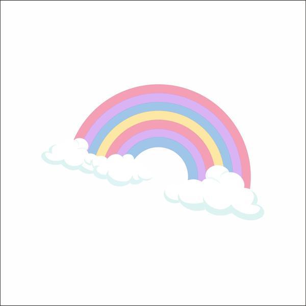 Bulutlar ve Gökkuşağı Sticker - Image 1