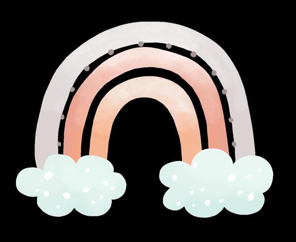 Bulutlu ve Noktalı Pastel Gökkuşağı - Image 1