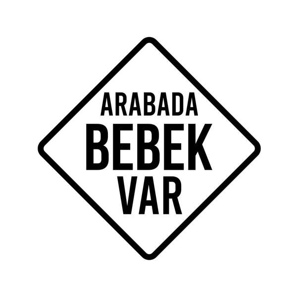arabada Bebek Var Sticker 17x17 Cm Siyah - Image 1