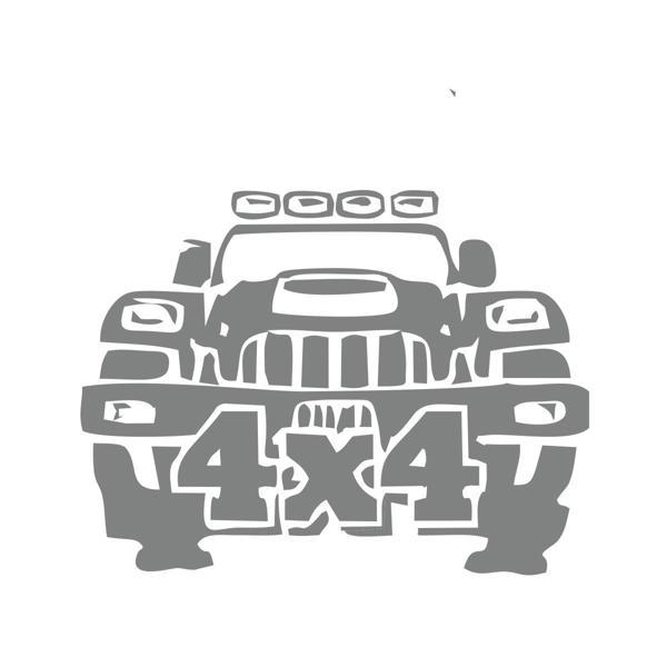 4x4 Off Road Jeep  Sticker 17x17 Cm Gri - Image 1