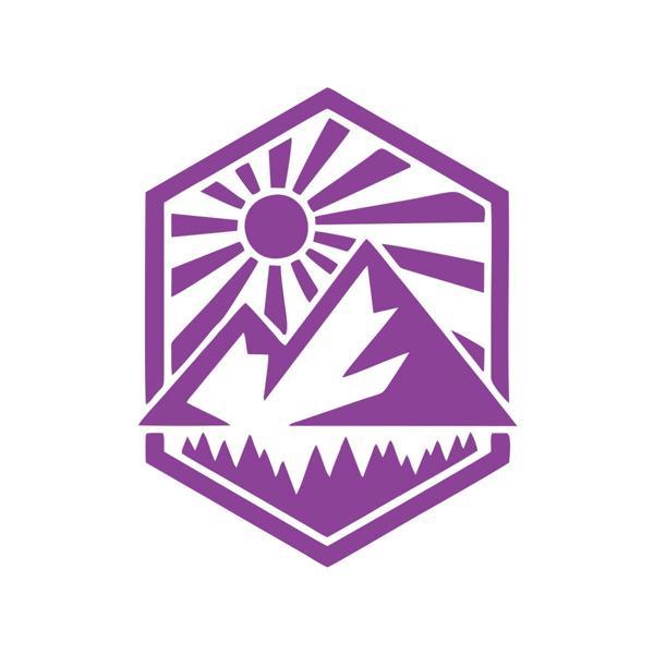 Dağ ve Güneş Sticker 17x17 Cm Mor - Image 1