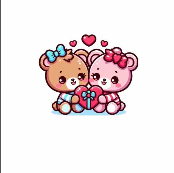 Aşık Ayıcıklar Duvar Sticker'ı - Image 1