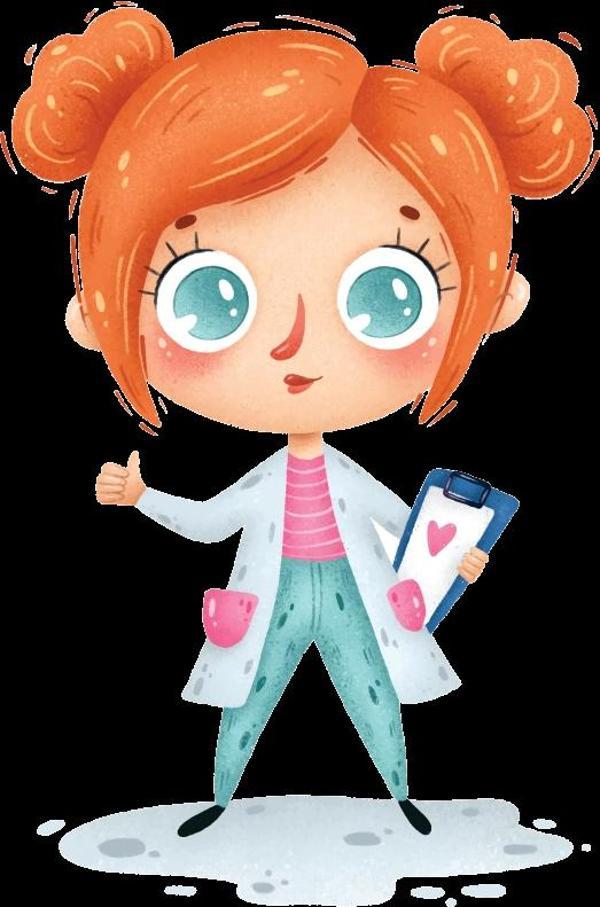 Doktor Kız Duvar Stickerı (Pembe Kıyafetli) - Image 1