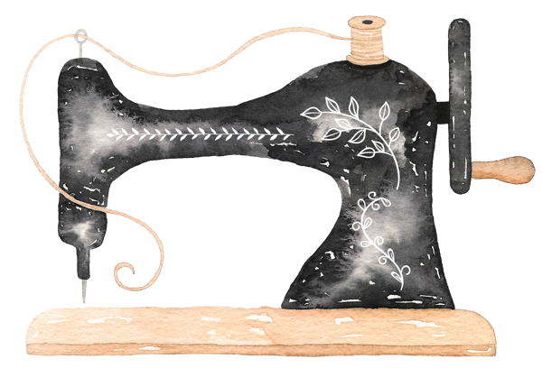 Desenli Dikiş Makinesi Duvar Stickerı - Image 1