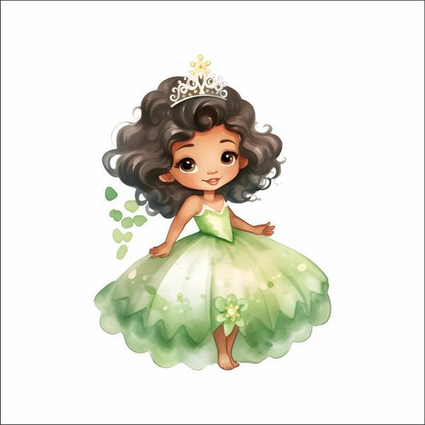 Doğanın Prensesi Taçlı Kız Duvar Stickerı - Image 1