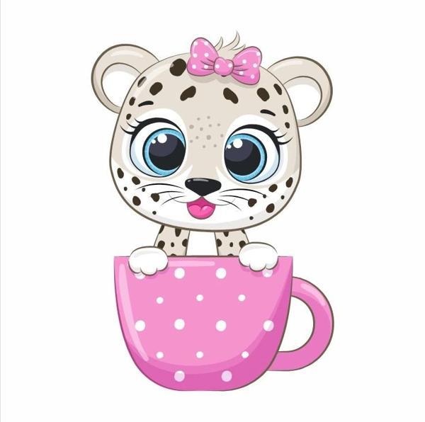 Fincanda Leopar Yavrusu Duvar Sticker'ı - Image 1