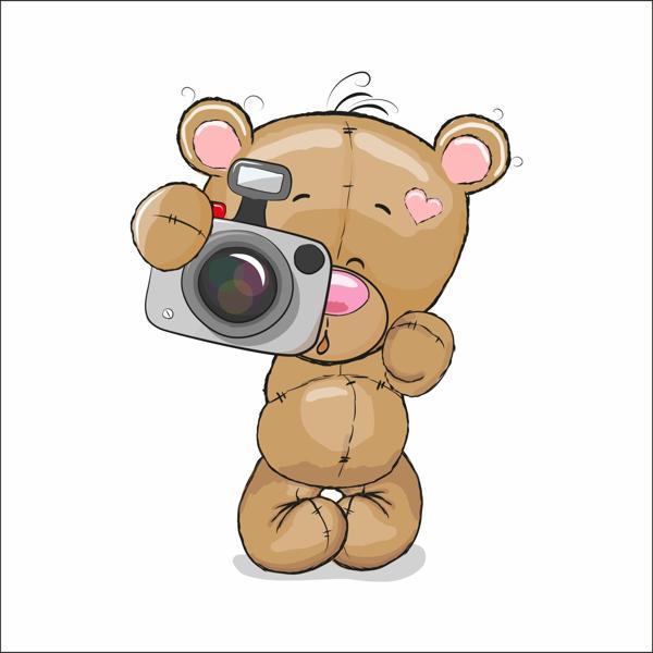 Fotoğraf Çeken Ayıcık Sticker - Image 1