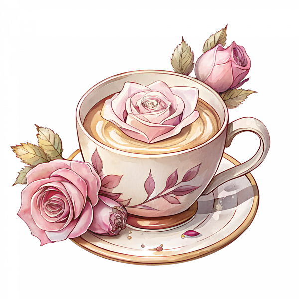 Gül Çiçekli Çay Fincanı - Image 1