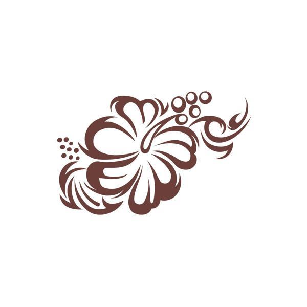 Hibiskus Çiçeği Sticker 17x17 Cm Kahverengi - Image 1