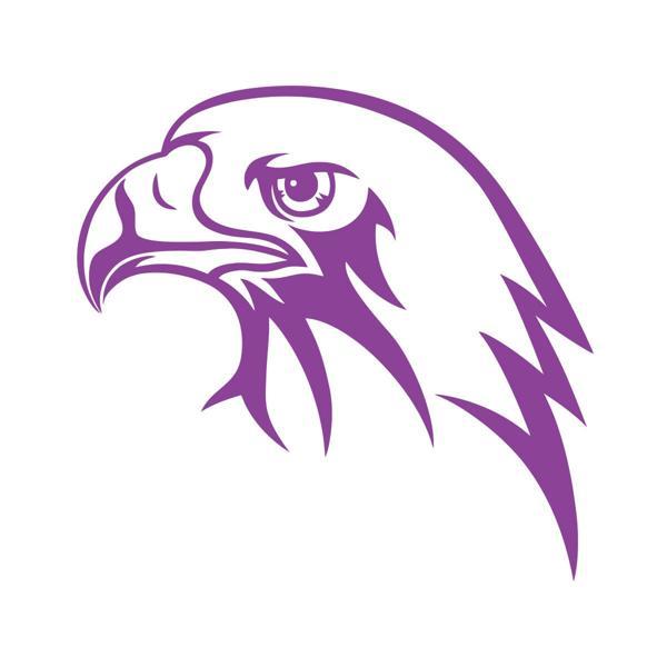 Kartal Kafası Sticker 17x17 Cm Mor - Image 1
