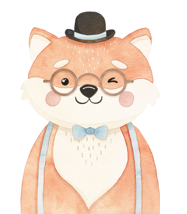 Gözlüklü Tilki Duvar Stickerı - Image 1