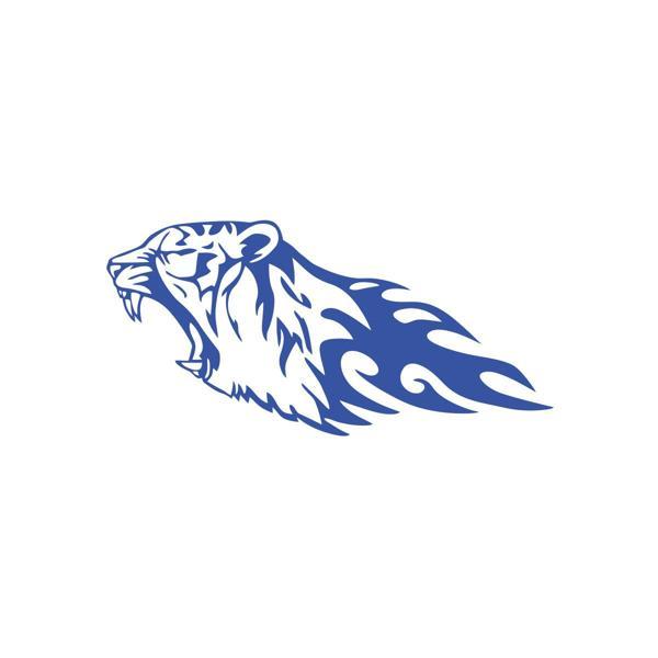 Kızgın Kaplan Sticker 17x17 Cm Mavi - Image 1