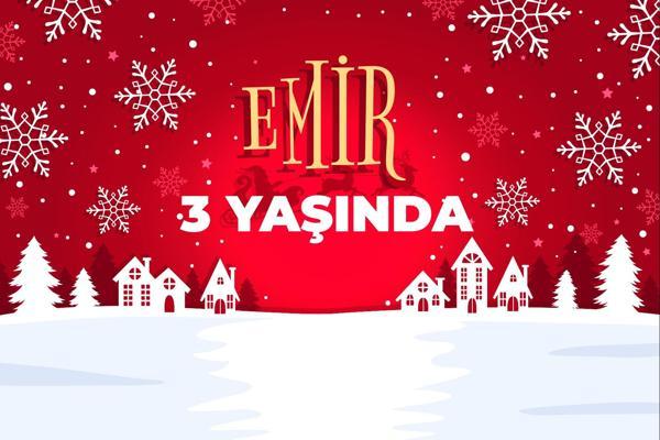 Kar ve Şehir Temalı Doğum Günü Afişi - 35x50 Cm - Image 1