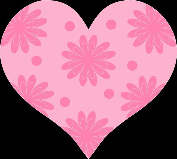 Koyu Pembe Çiçekli Kalp Duvar Stickerı - Image 1